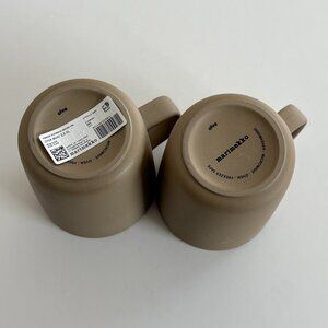 LOT of 2. Marimekko NWT Oiva Mug brown stoneware exterior black matte interior